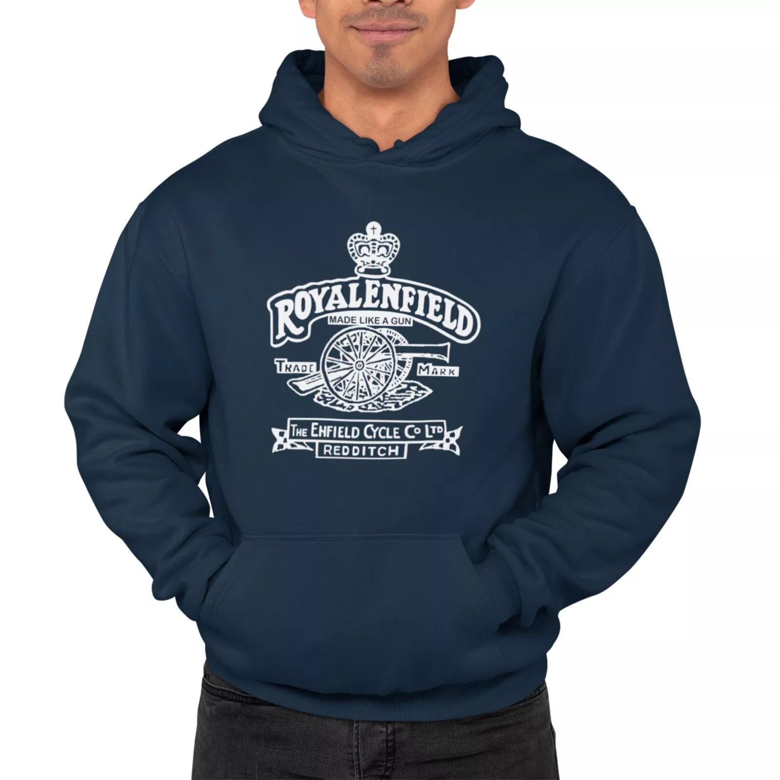 Vintage Classic Royal Enfield Gun Motorcycle Biker Premium Hooded Sweatshirt