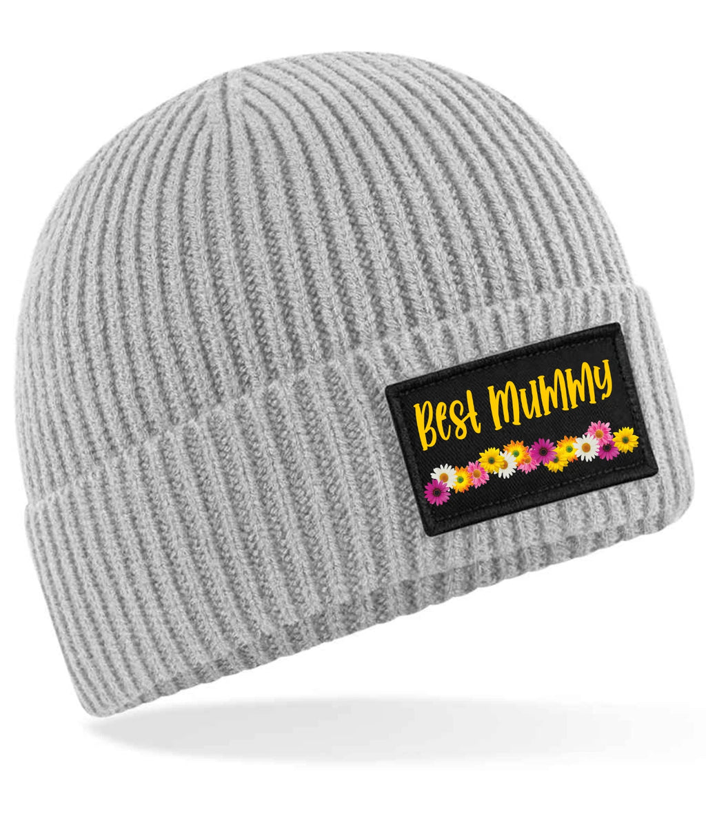 Best Mummy Text Flowers Fashion Beanie warm beanie knitted Premium Quality Gift