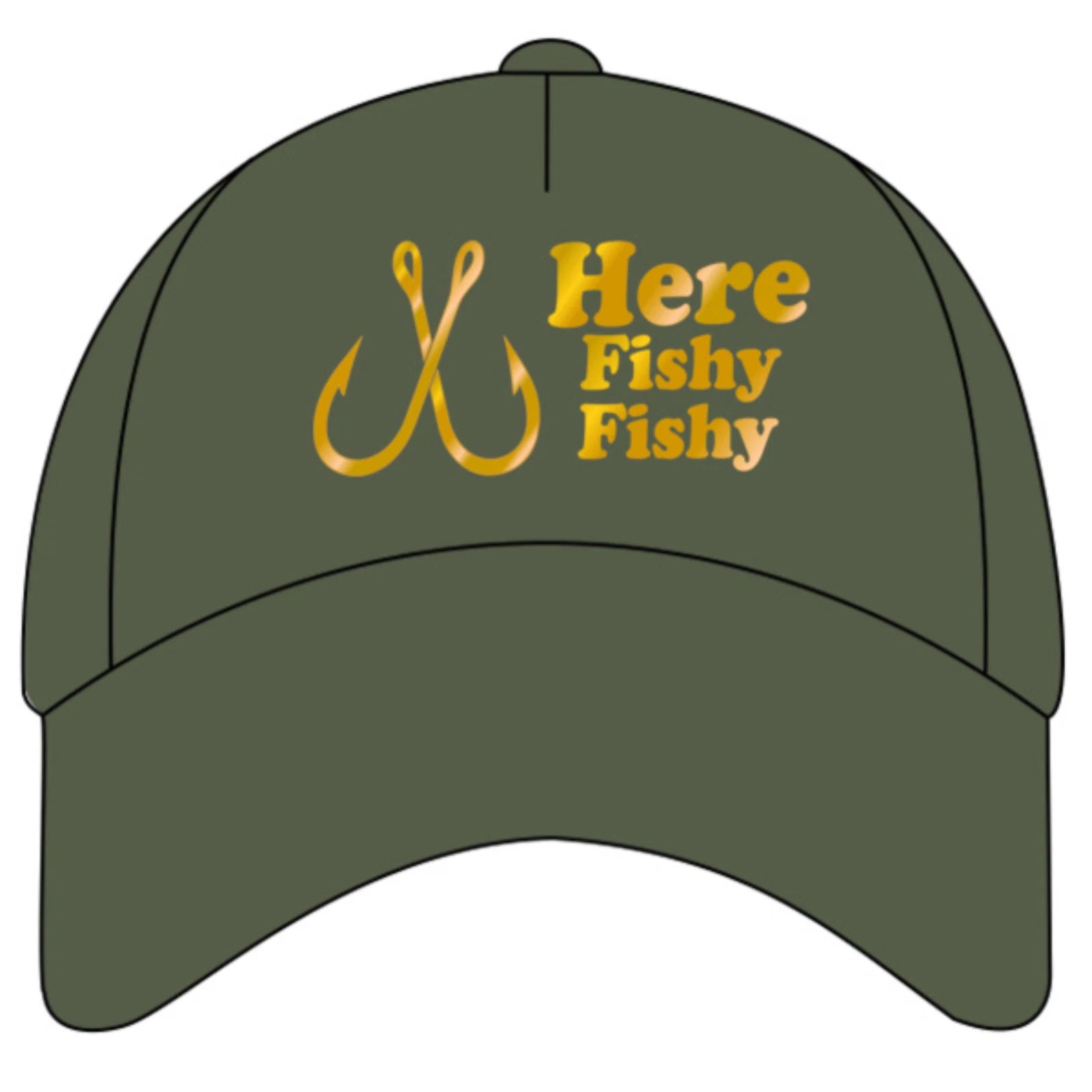 Humorous Funny Fishing Angling Here Fishy Fishy  Premium Quality Baseball Cap