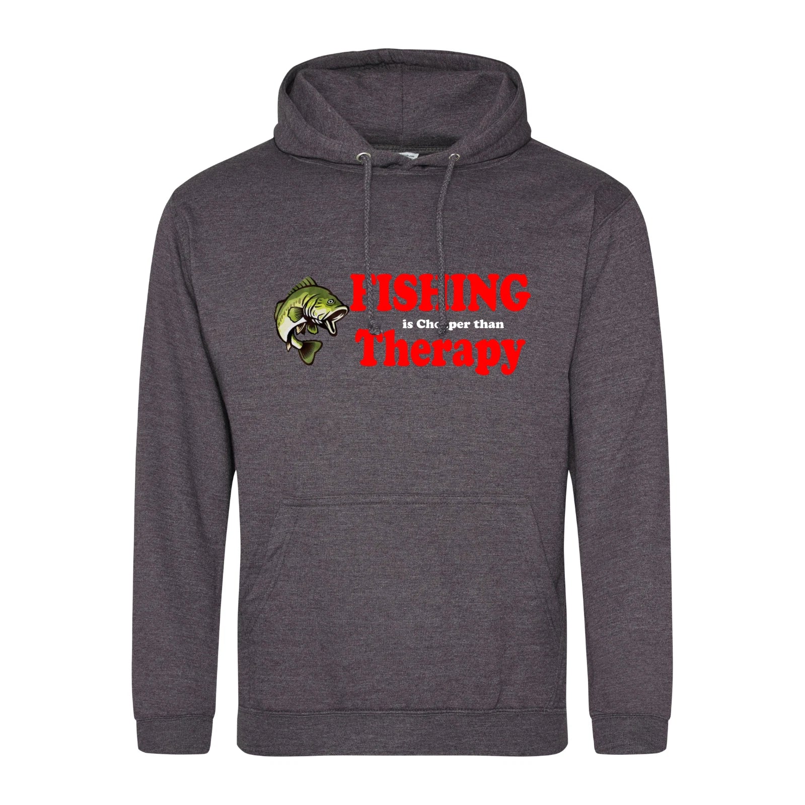 Humorous Funny Fishing Is Cheaper Than Therapy Premium Quality Hooded Sweatshirt