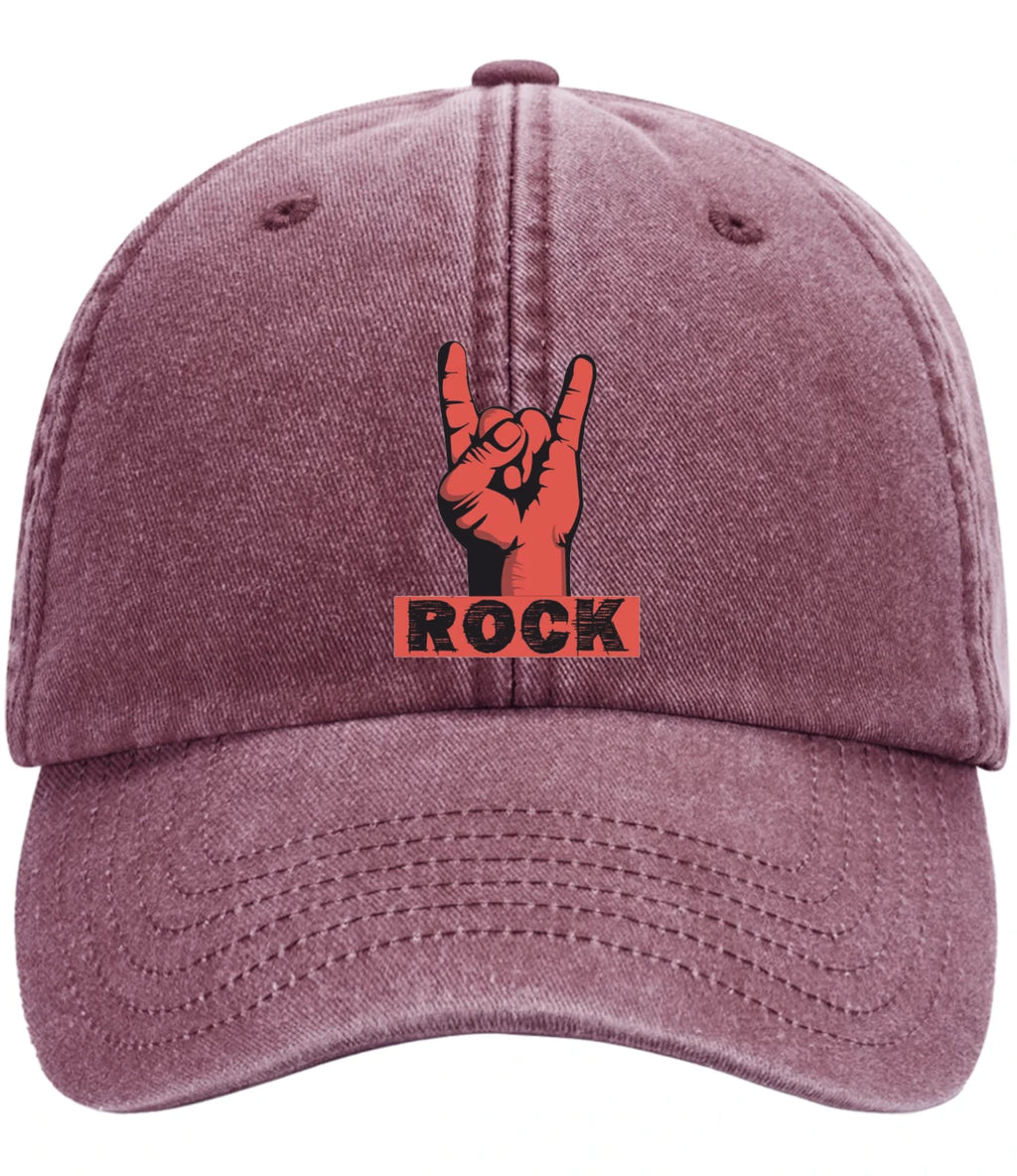 Retro Classic Rock On Relaxed Low Profile 5 Panel Vintage Baseball Cap