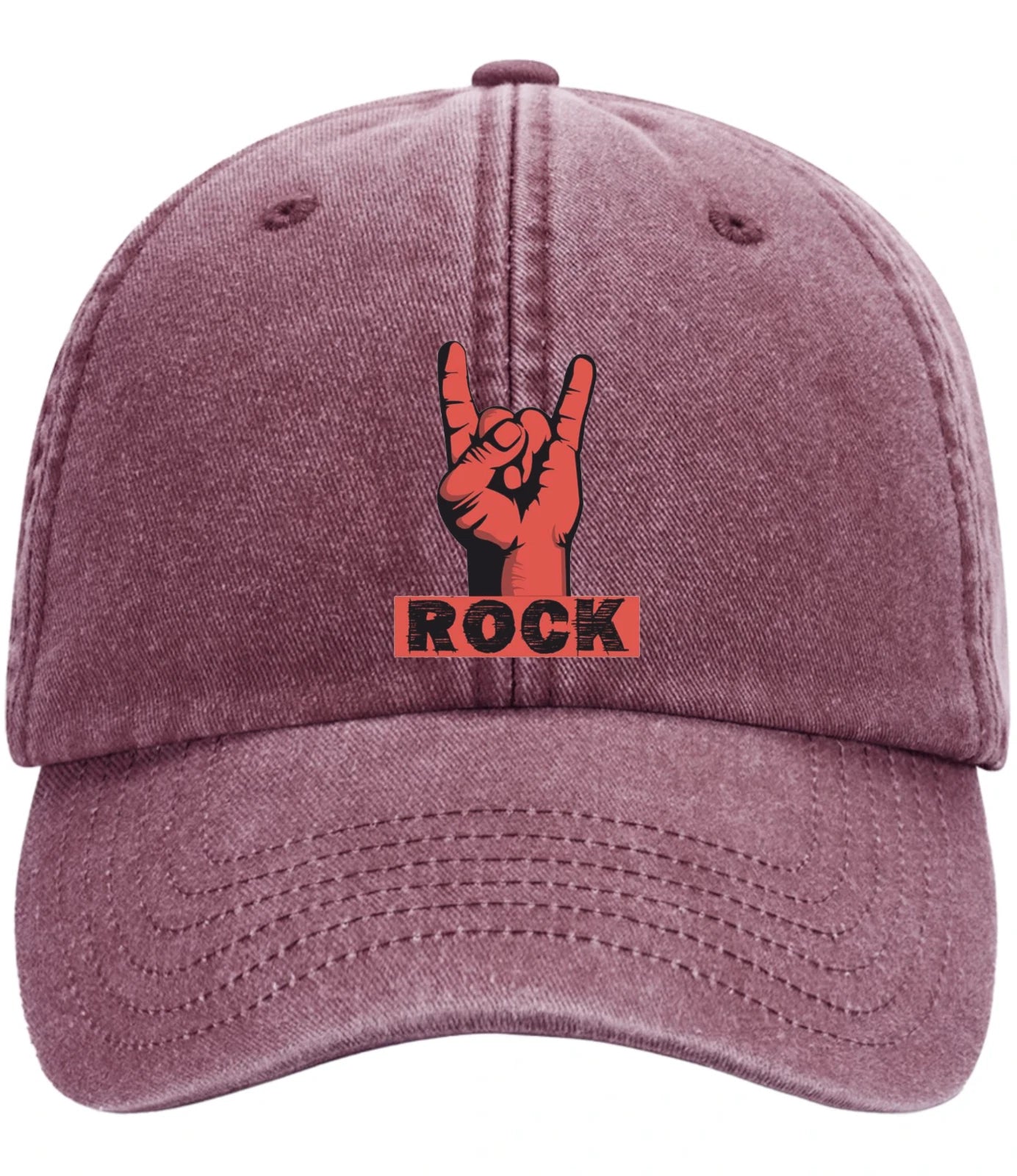 Retro Classic Rock On Relaxed Low Profile 5 Panel Vintage Baseball Cap