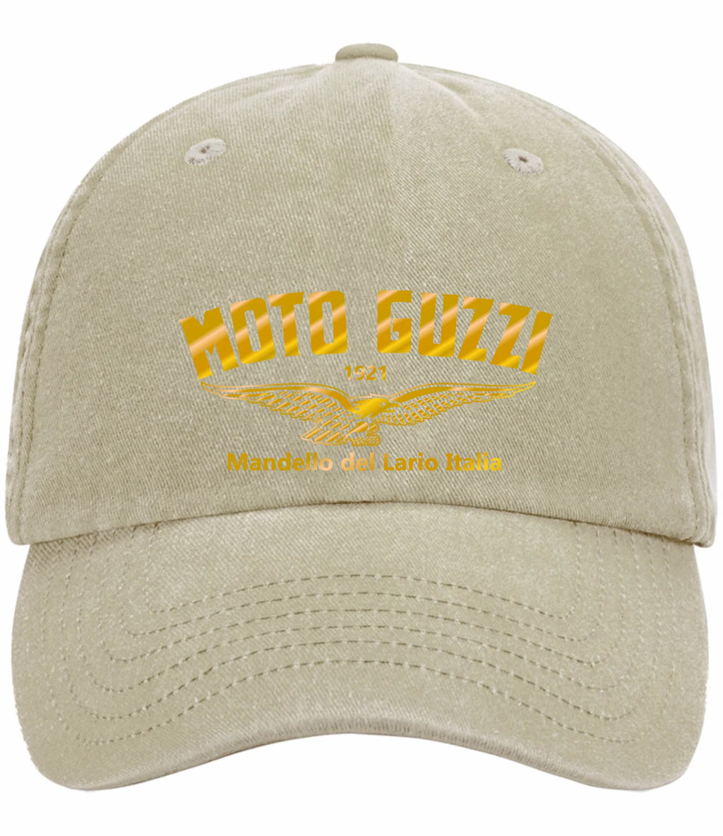 Retro Classic Moto Guzzi Motorcycle Logo Relaxed 5 Panel Vintage Baseball Cap