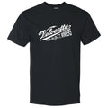 Black t-shirt with white text 'Velocette 1926-28-29 T.T. Winners' on a white background