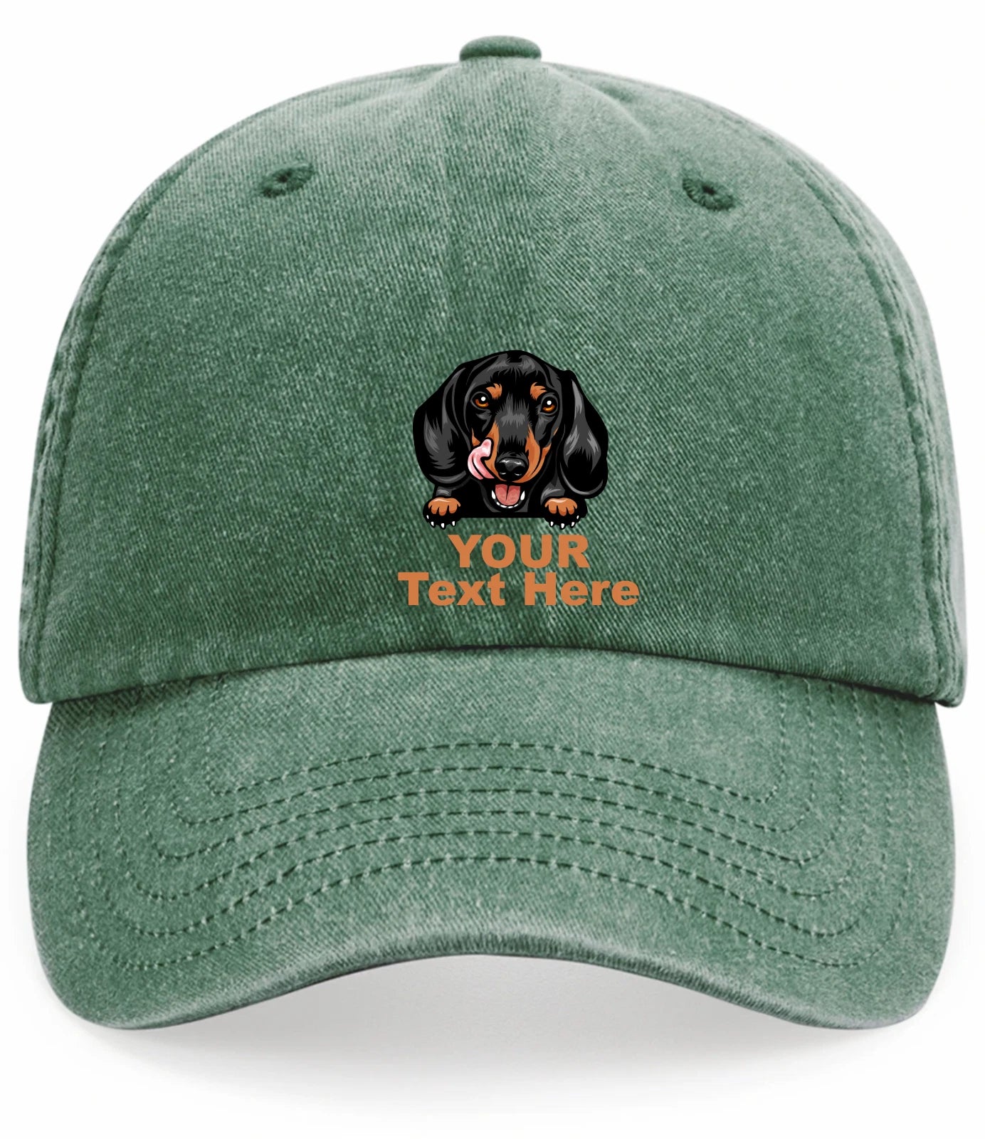 Custom Decorated Dachshund Image Vintage Low Profile Baseball Cap