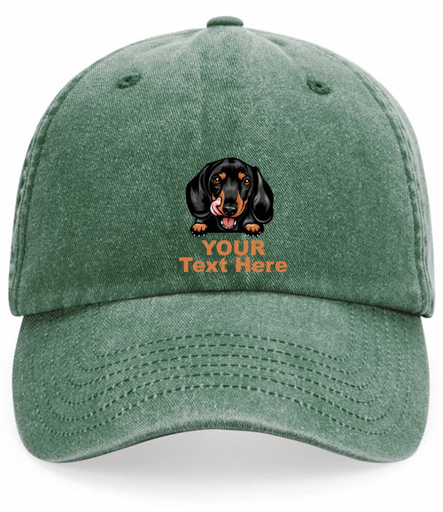 Custom Decorated Dachshund Image Vintage Low Profile Baseball Cap