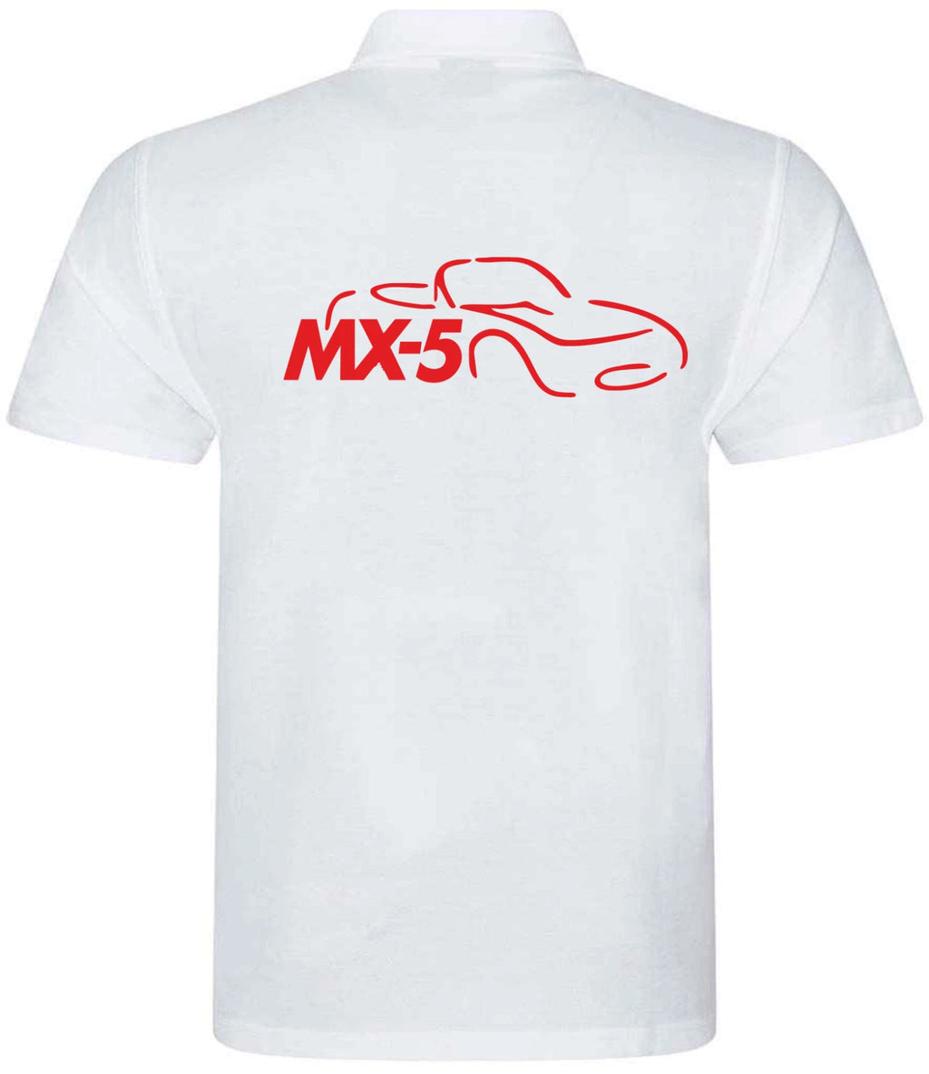 Customisable MX5 Sports Car Logo Premium Quality Poloshirt Sizes XS-4XL