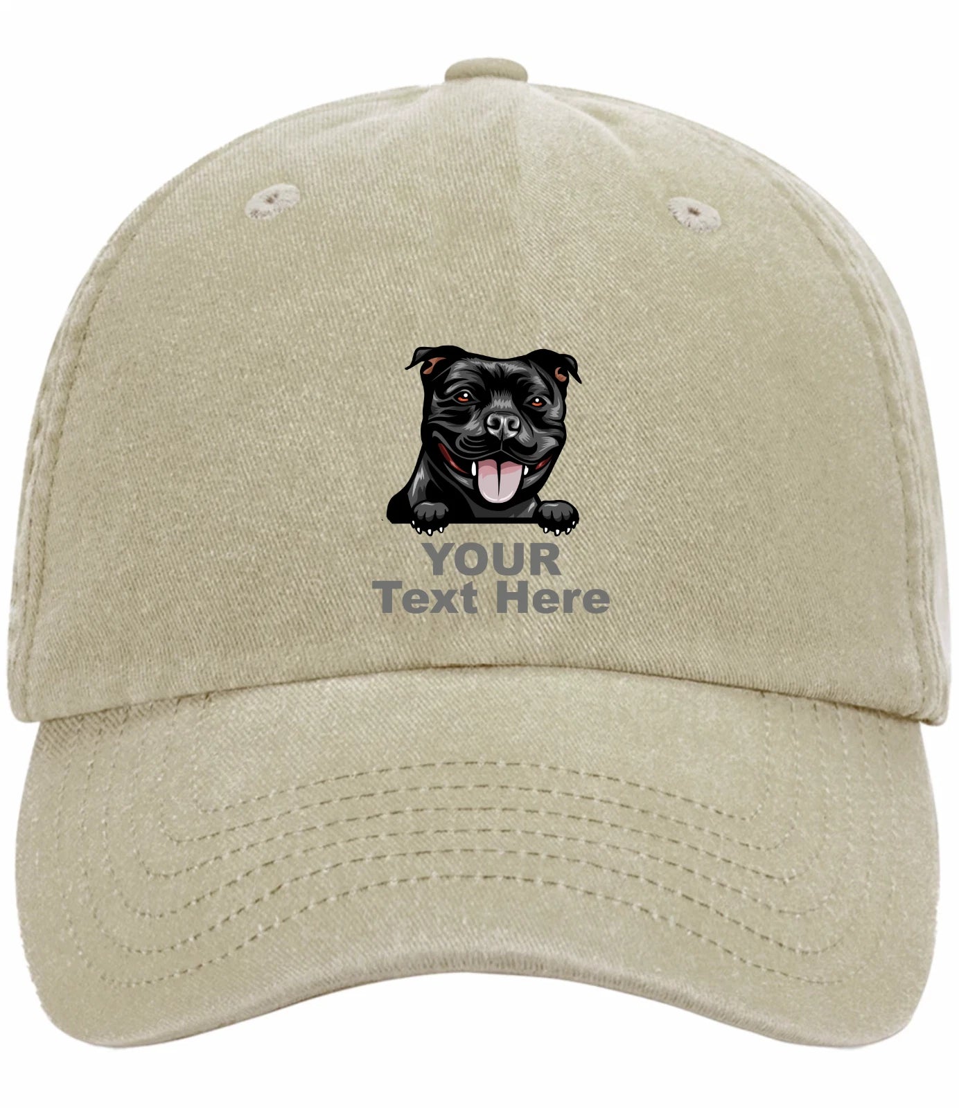 Custom Decorated Staffie Image Vintage Low Profile Baseball Cap