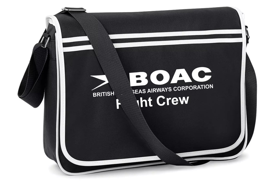 Custom Retro Vintage BOAC Airlines Crew Messenger Travel Holiday Bag