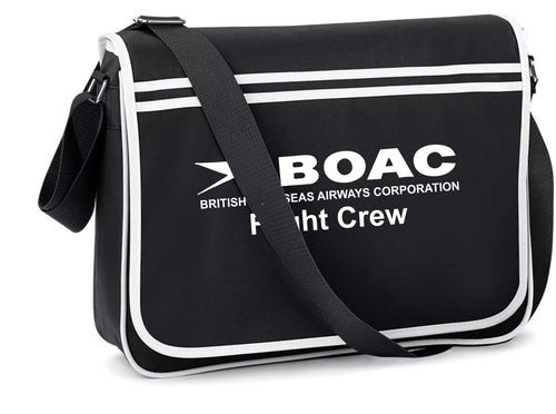 Custom Retro Vintage BOAC Airlines Crew Messenger Travel Holiday Bag