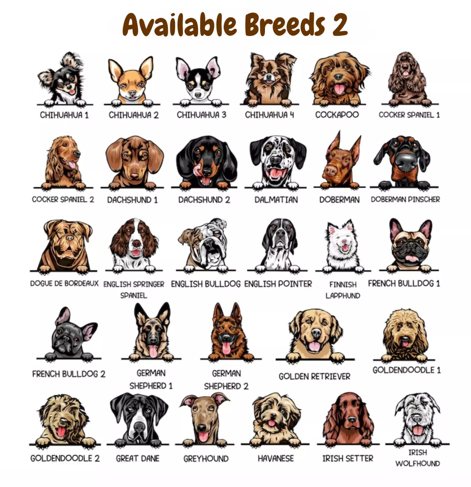 Choose from 100 Breeds  Illustration Custom Canine Dog Personalised Baseball Cap
