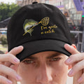 Signature Apparel - humorous-funny-fishing-unisex-im-quite-a-catch-premium-quality-baseball-cap