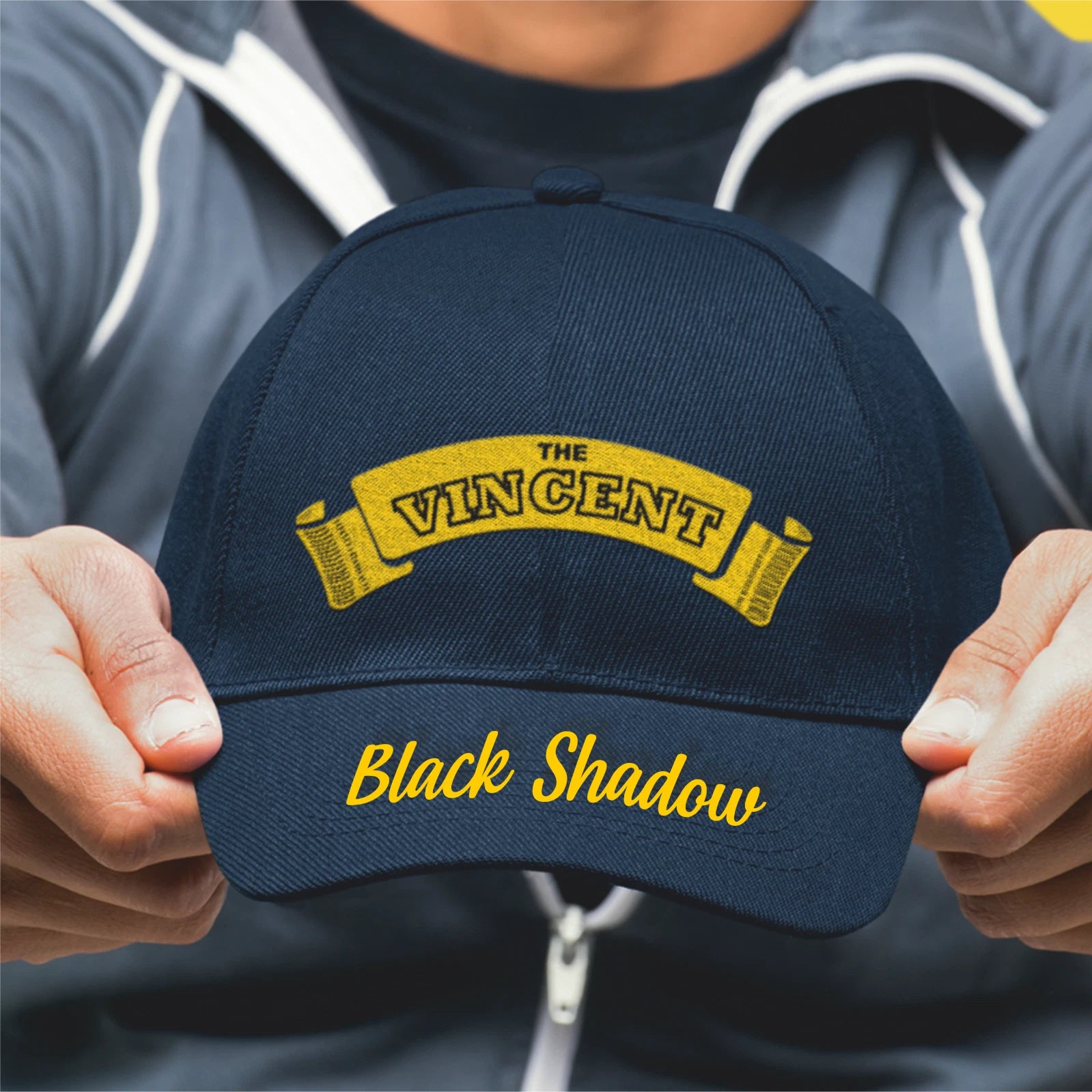 Retro Classic The Vincent Black Shadow Motorcycle Peak Logo Biker Baseball Cap