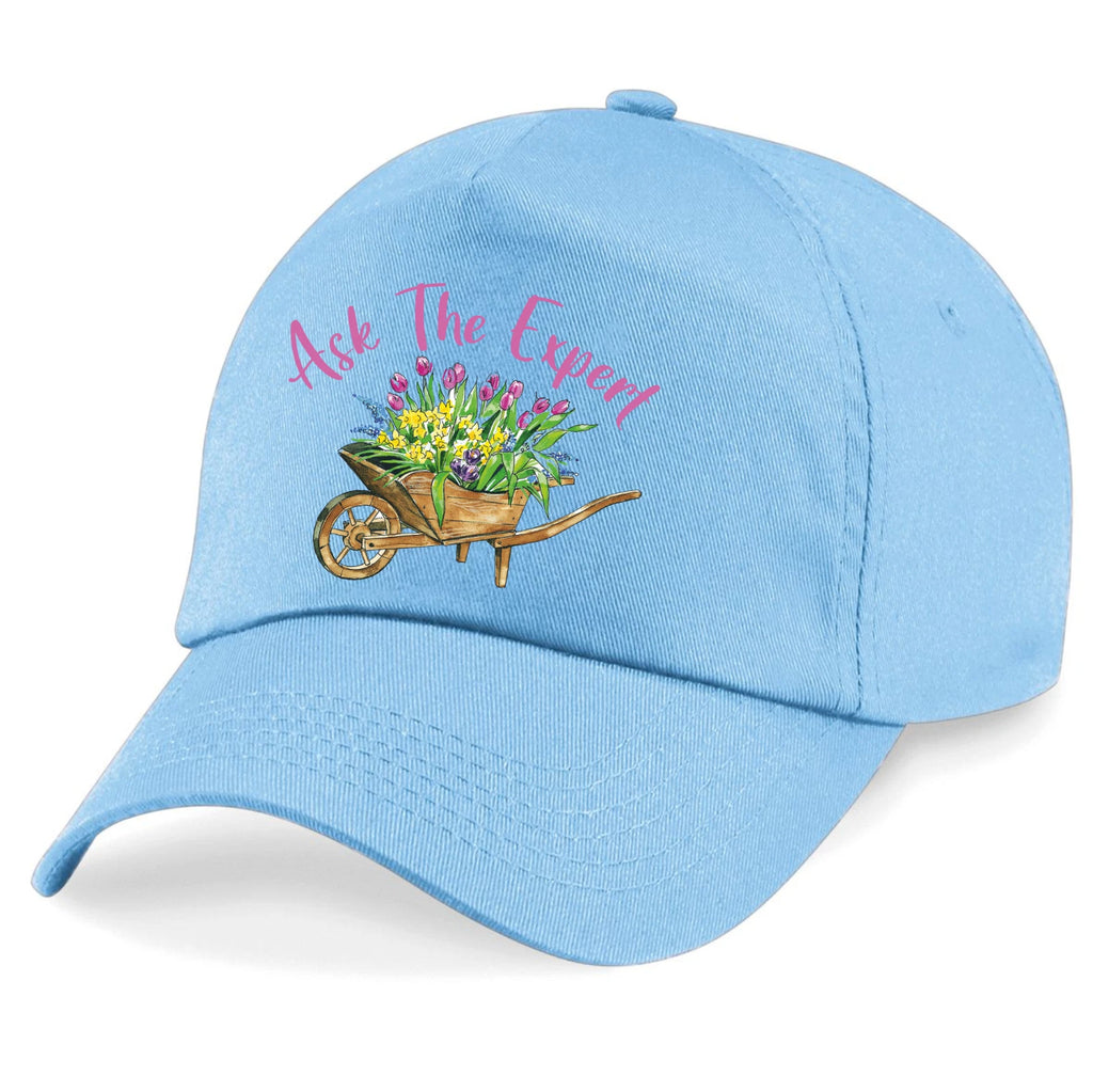 Gardening Gardener Ask The Expert Baseball Cap Wheelbarrow & Flowers decoration