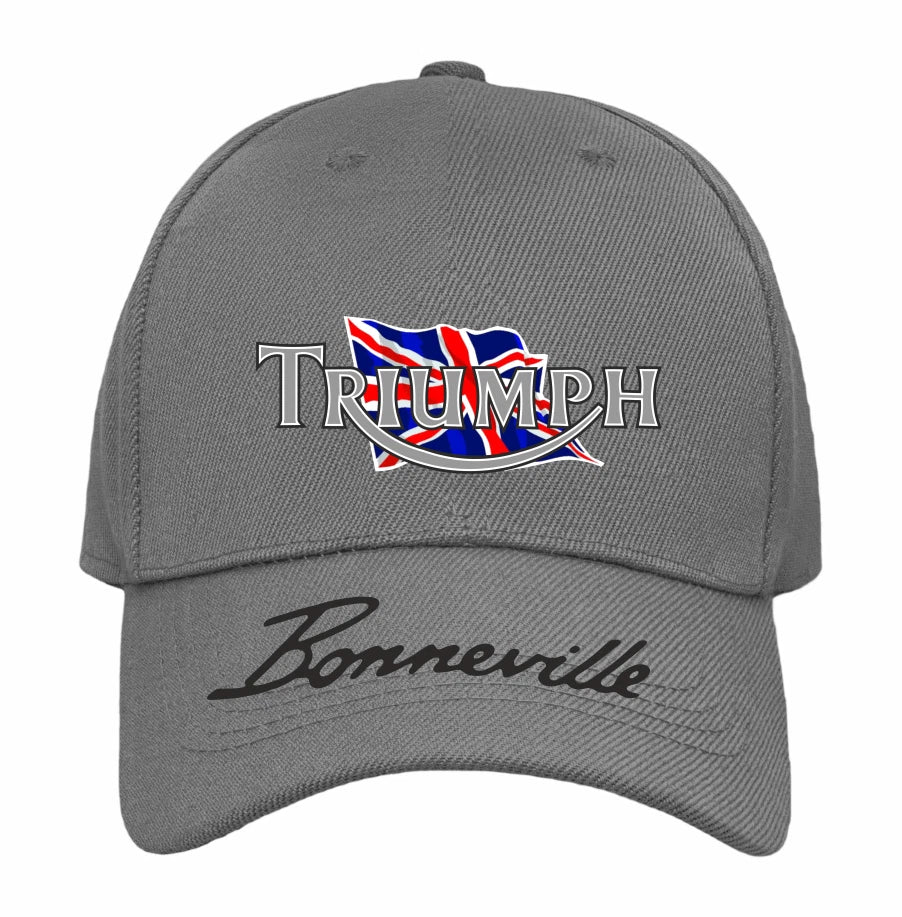 Retro Classic Triumph Bonneville Motorcycle Peak Logo Biker Baseball Cap