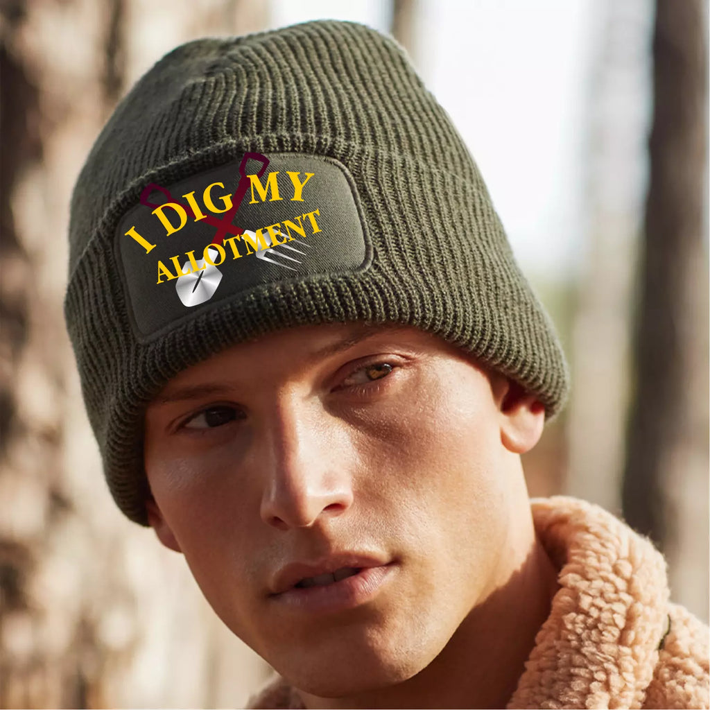 Funny Humorous Gardening I Dig My Alottment Colour Decoration Quality Beanie