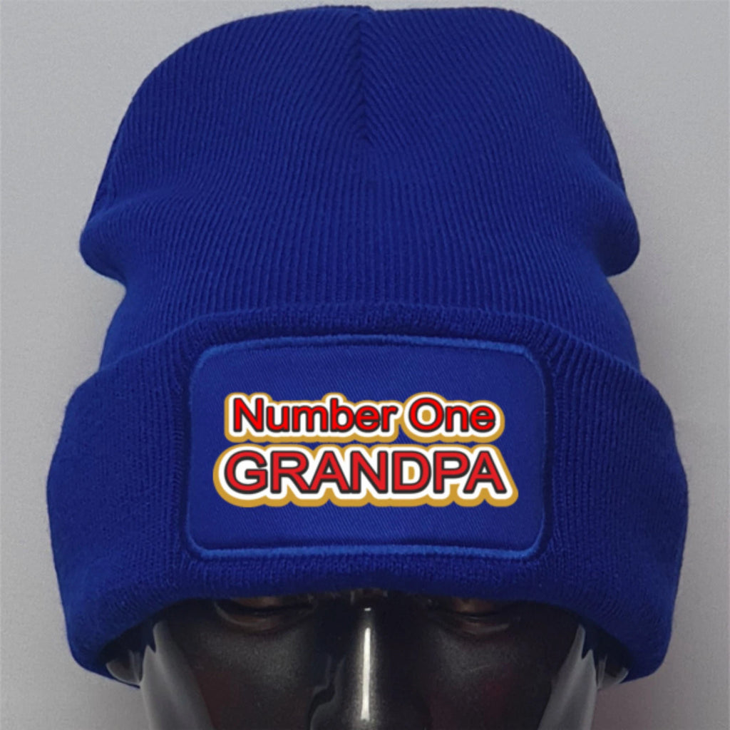 Grandpa text original warm beanie knitted Premium Quality Beanie Hat Gift