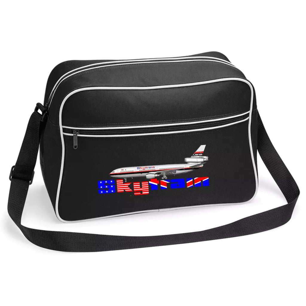 Signature Apparel - customiseable-retro-vintage-design-skytrain-airline-flight-travel-shoulder-bag