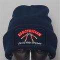 Funny Humour Electrician I Work With Strippers premium Quality Beanie Hat Gift