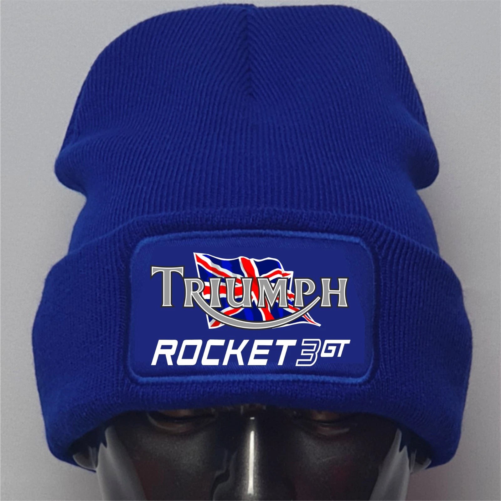 Retro Classic Triumph Rocket 3GT Biker Logo Motorcycle Premium Quality Beanie