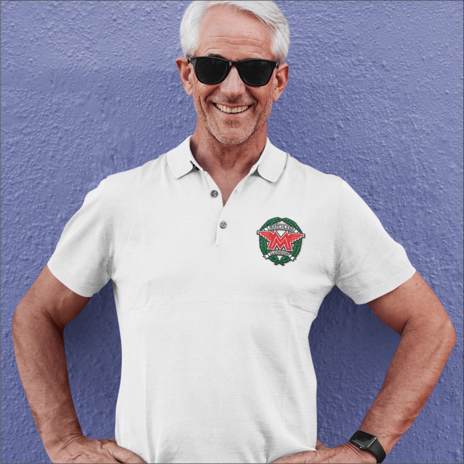 Customisable Vintage Classic Matchless Motorcycle Premium Quality Poloshirt