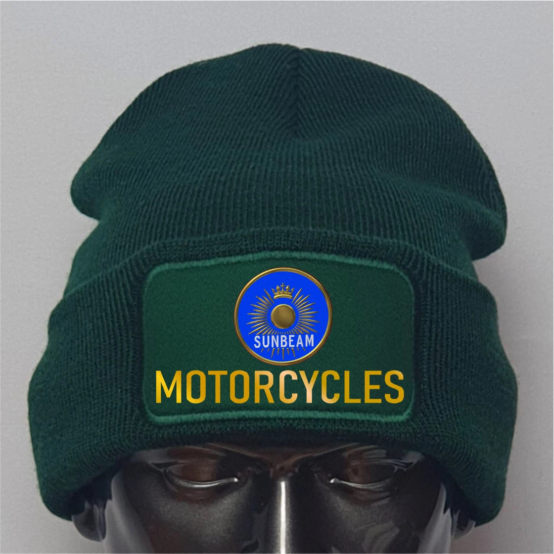 Retro Vintage English Sunbeam Motorcycle knitted Premium Quality Beanie Hat