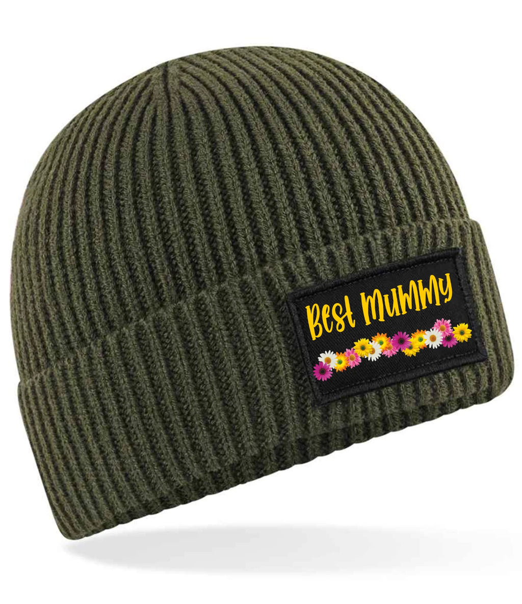 Best Mummy Text Flowers Fashion Beanie warm beanie knitted Premium Quality Gift