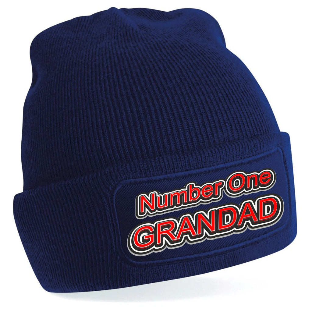 Number One Grandad text original warm beanie knitted Premium Quality Beanie Gift