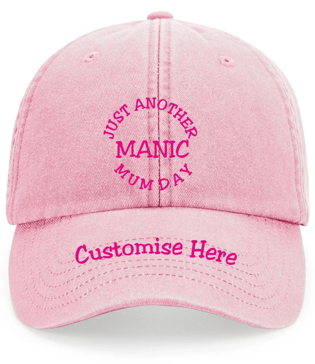 Custom Manic Mum Mothers Day Gift Premium Vintage Low Profile Baseball Cap