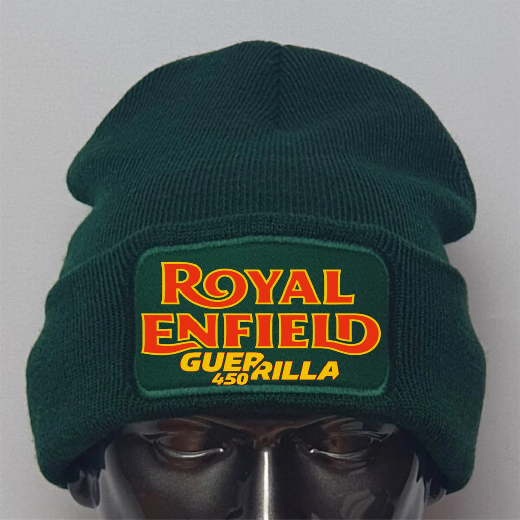 Retro Classic Royal Enfield Guerrilla 450 Logo Motorcycle Biker Beanie Hat