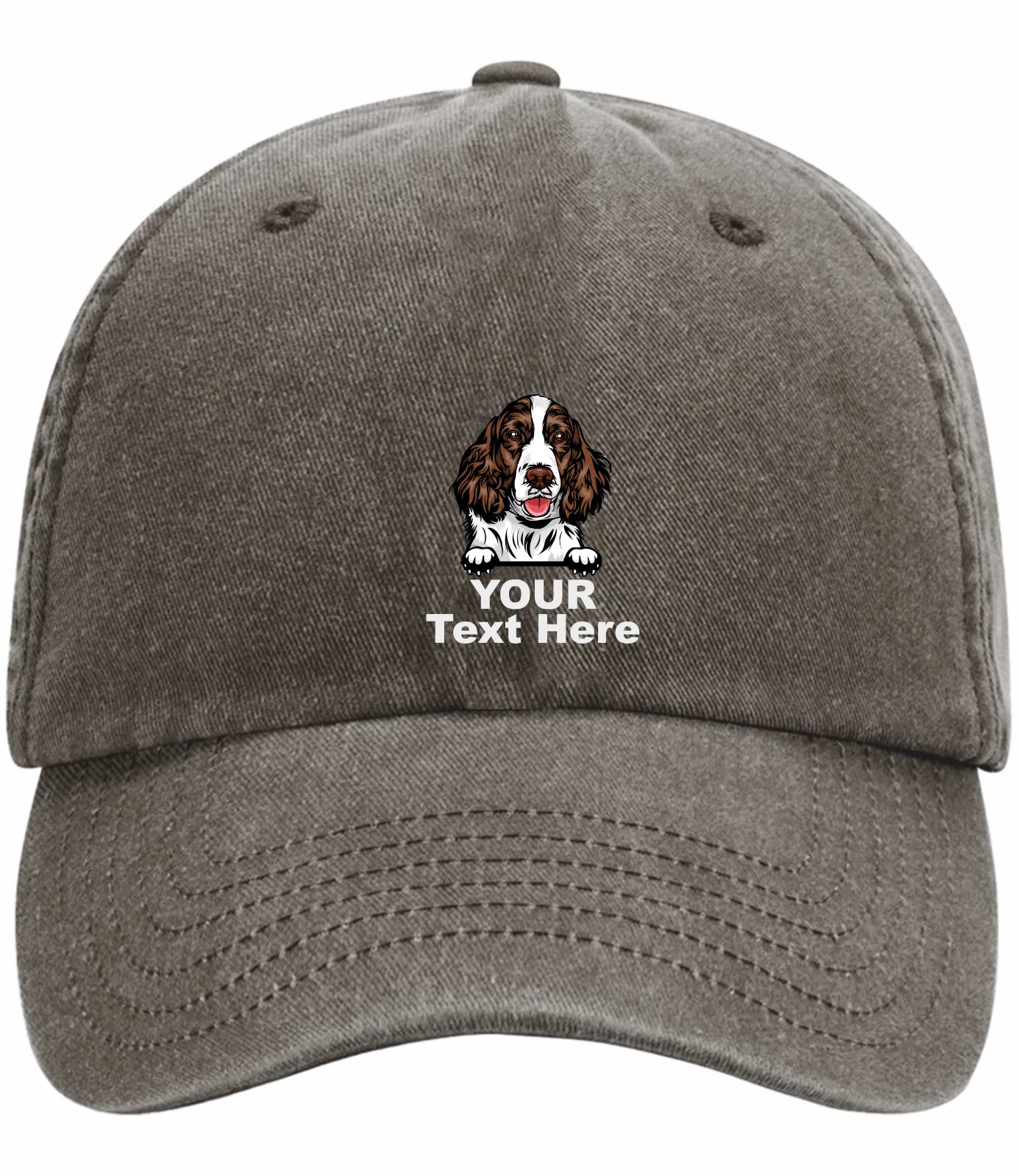 Custom Decorated Springer Spaniel Image Vintage Low Profile Baseball Cap