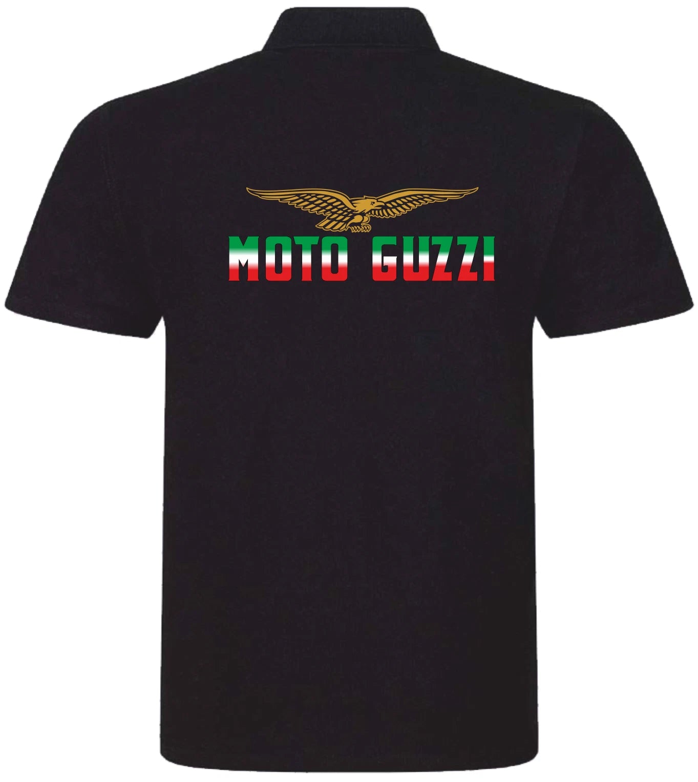 Retro Classic Moto Guzzi Flag Colours Motorcycle Premium Quality Poloshirt.