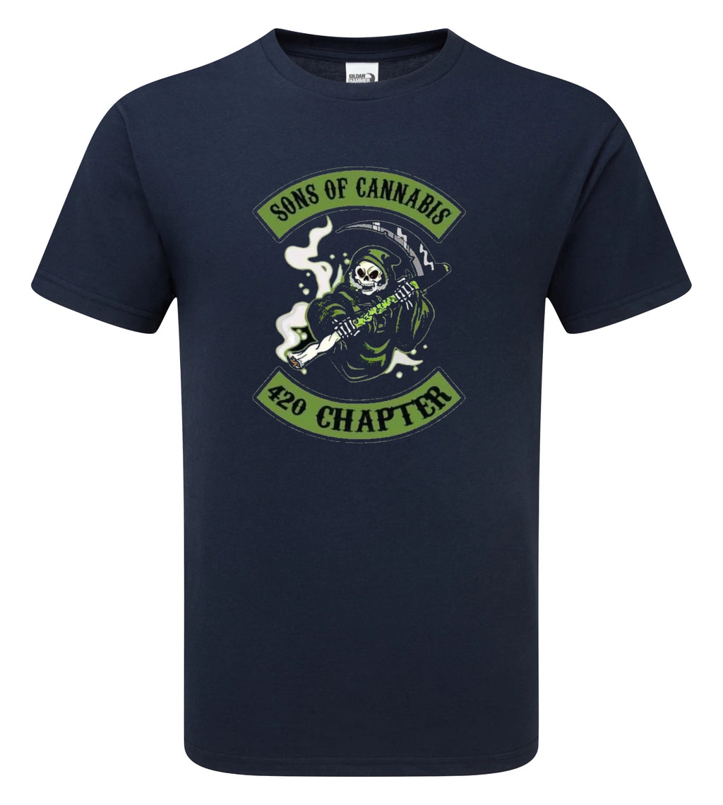 Funny Humorous Motorcycle Biker Sons of Cannabis Premium Quality Hammer T-shirt