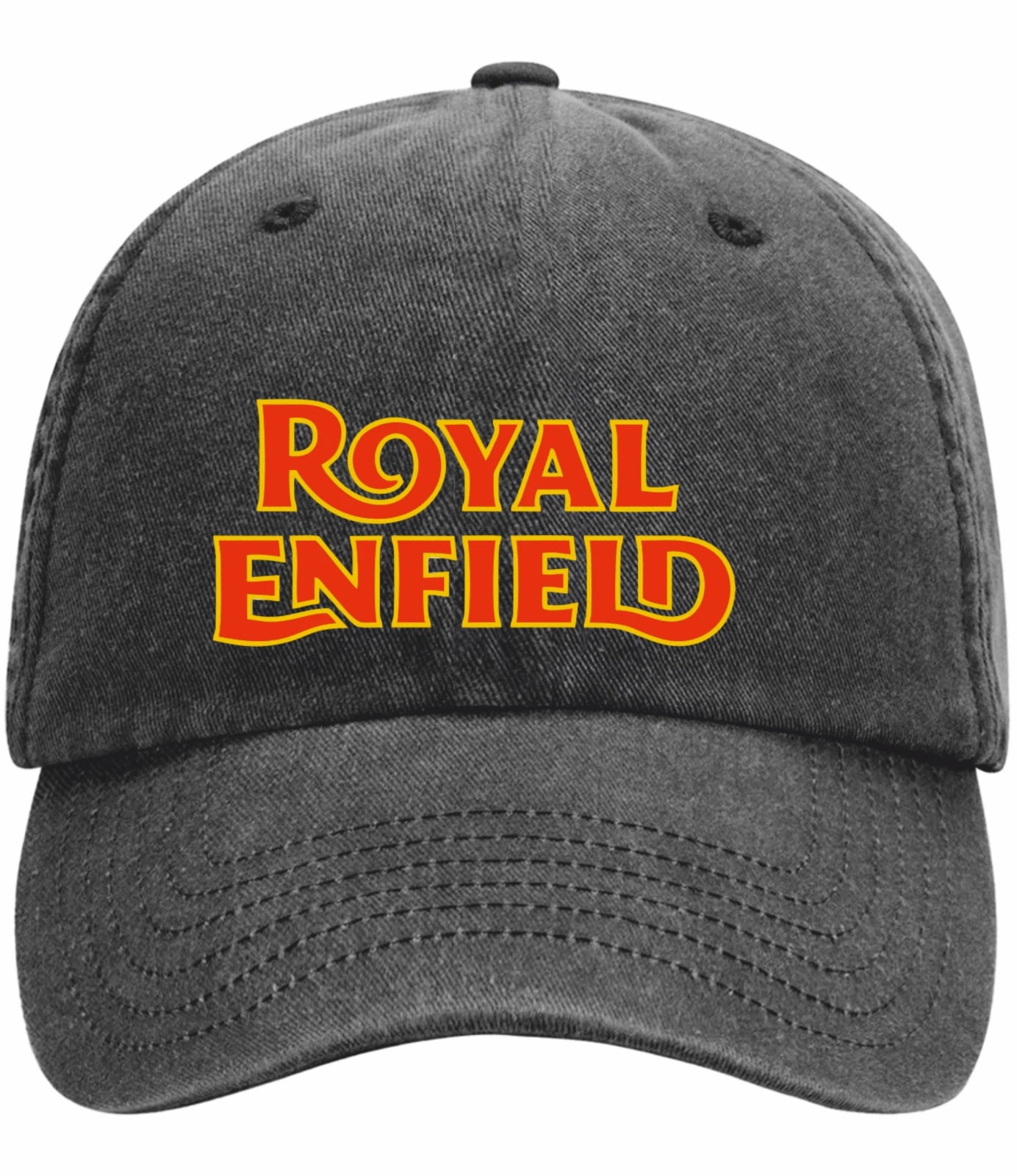 Retro Classic Royal Enfield Motorcycle Logo Relaxed 5 Panel Vintage Baseball Cap