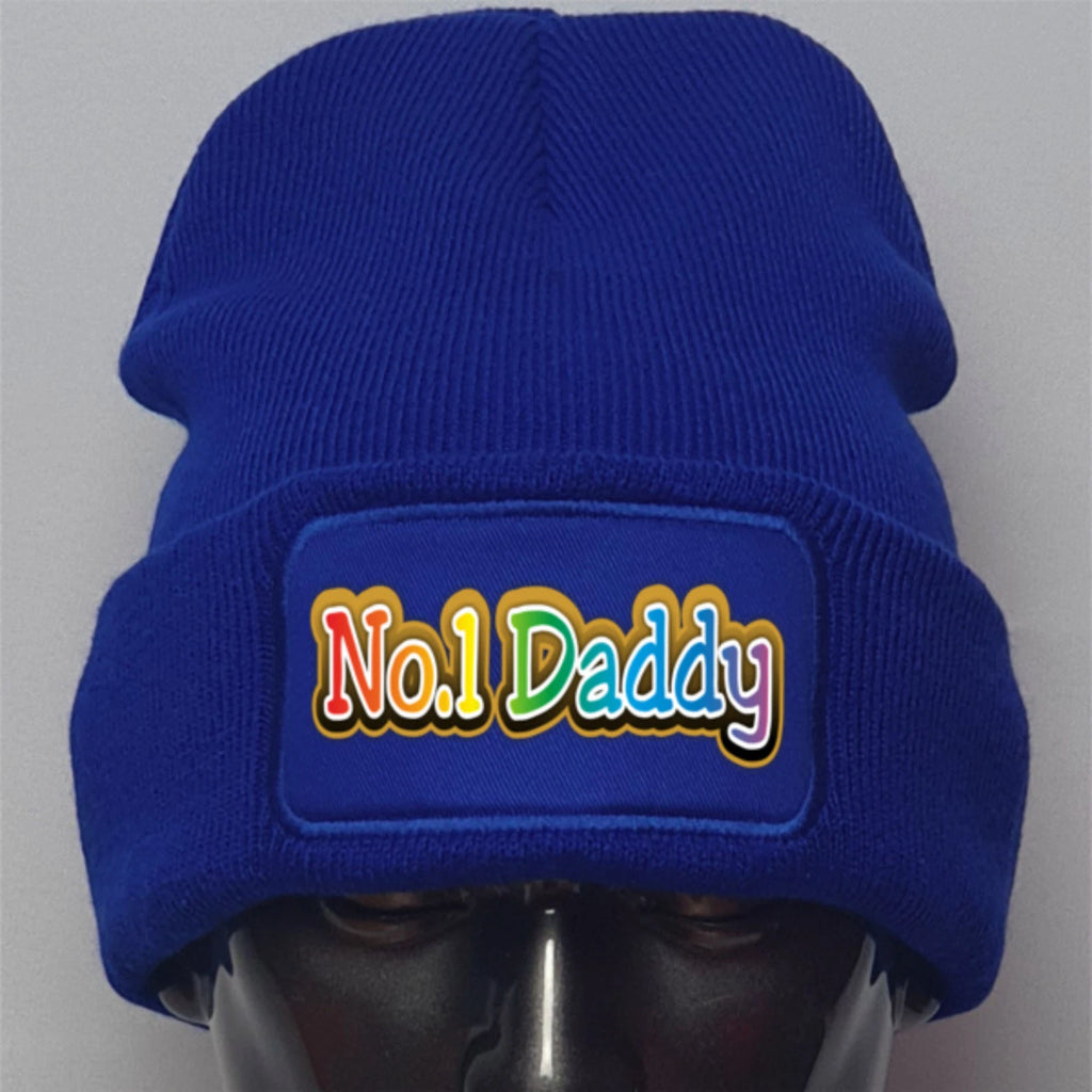 Number One  Daddy text original warm beanie knitted Premium Quality Beanie Gift