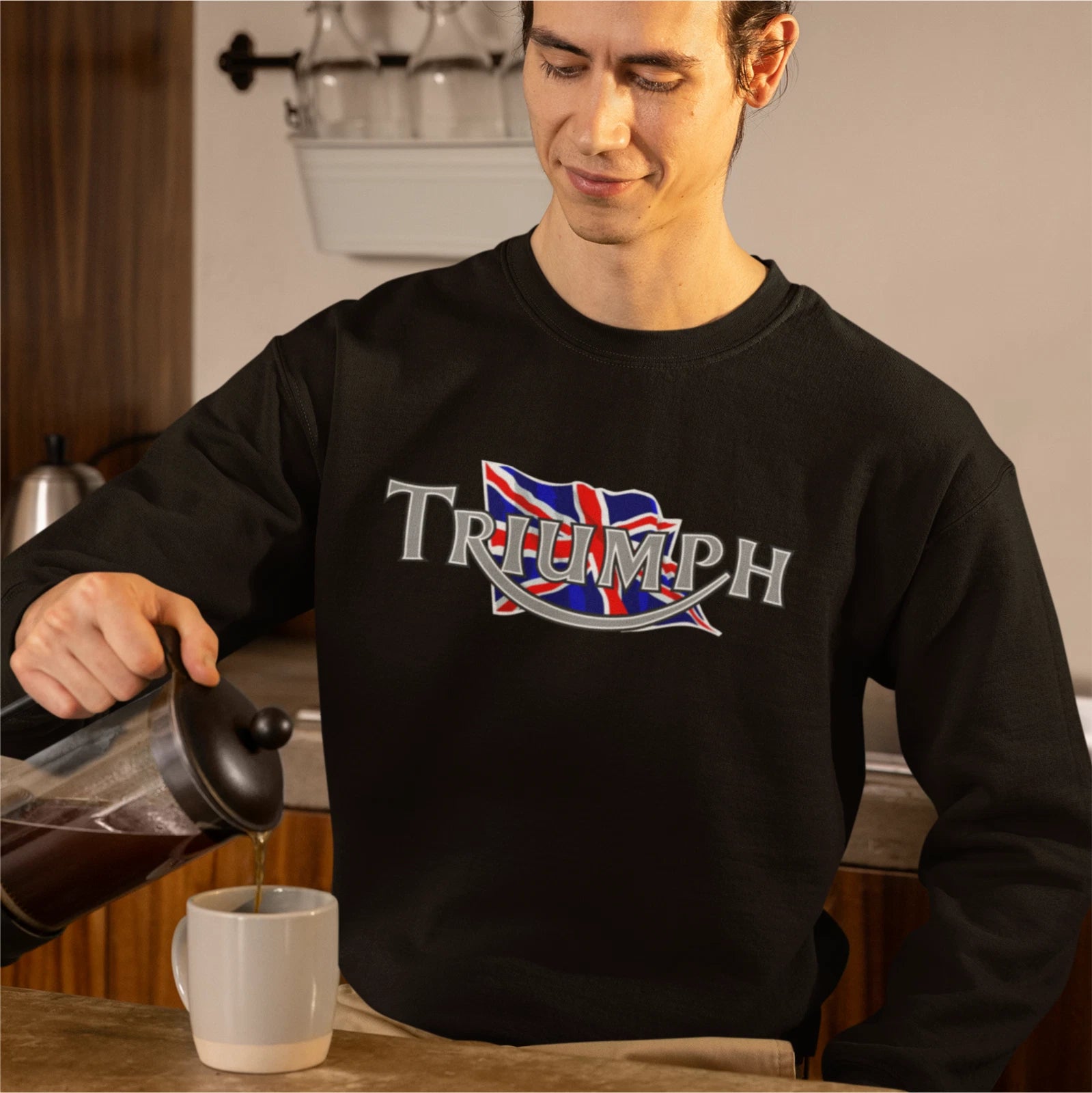 Retro VintageClassic English Triumph Motorcycle Biker Premium Quality Sweatshirt