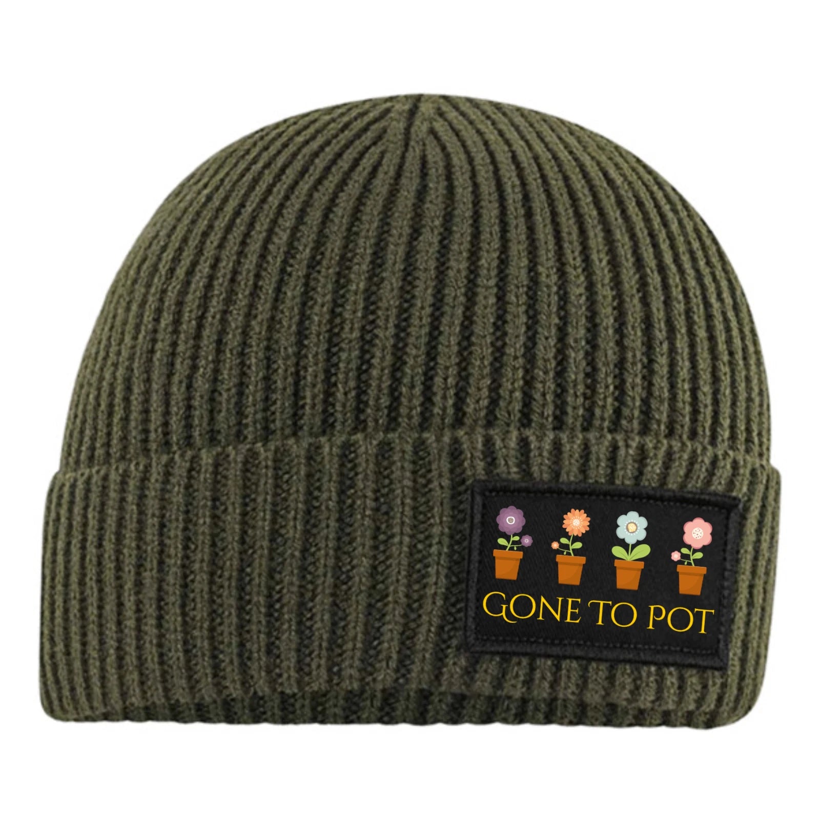 Funny Humorous Gardening Gardener Gone to Pot Flowers Premium Quality Beanie