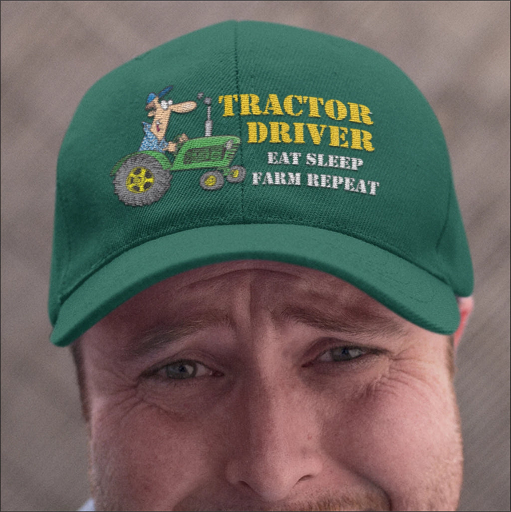 Tractor Driver Occupation Funny Eat Sleep Farm Repeat Image Quality Baseball Cap