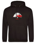 Retro Vintage Classic 1950's Isetta Bubble Car Premium Quality Hooded Sweatshirt