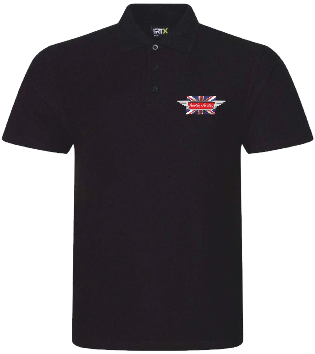 Retro Classic Austin Healey 3000 Image and Logo Premium Quality Poloshirt Sizes