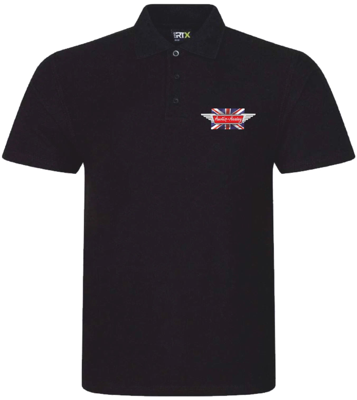 Retro Classic Austin Healey 3000 Image and Logo Premium Quality Poloshirt Sizes