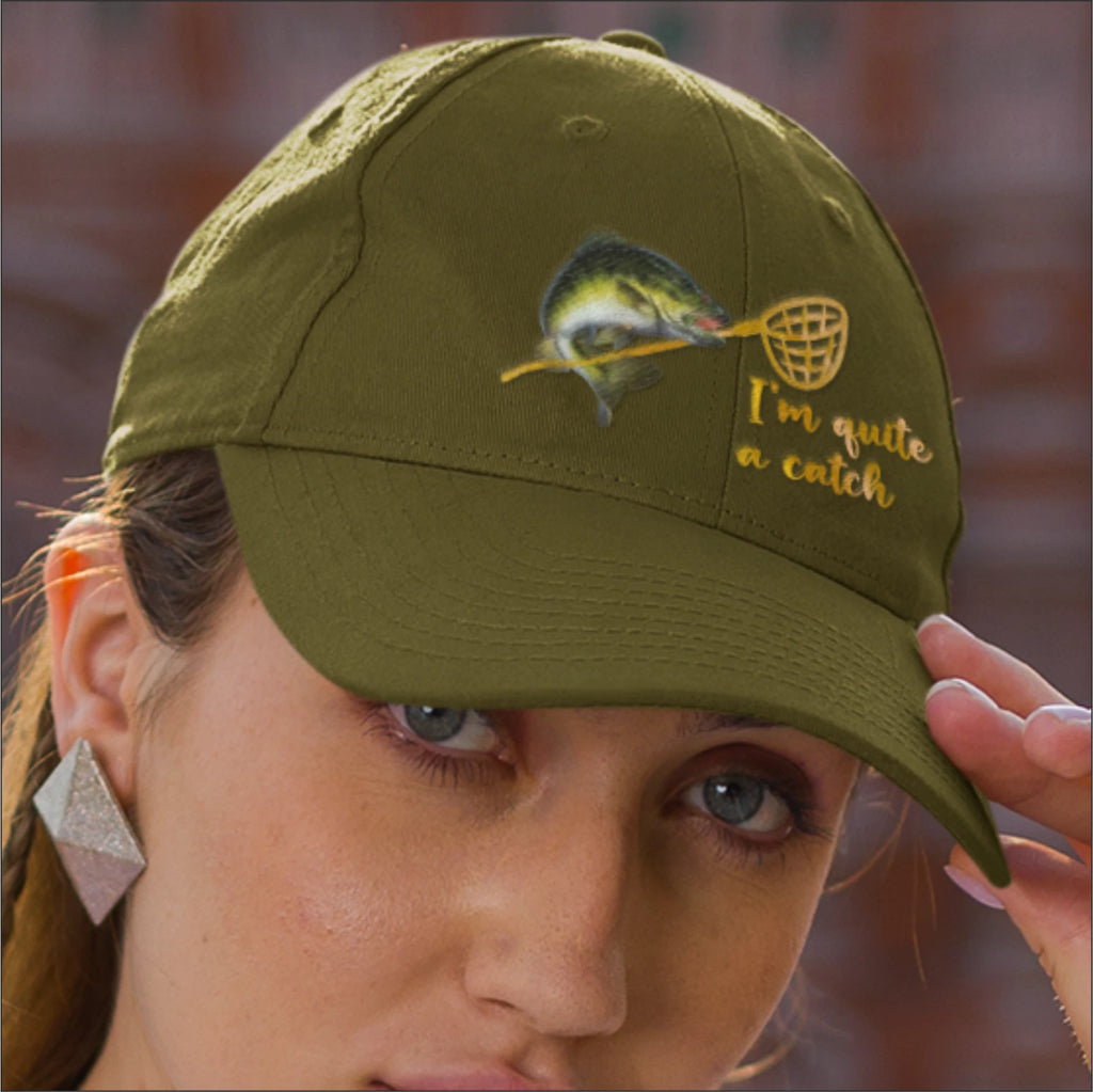 Humorous Funny Fishing Unisex 'I'm Quite A Catch'  Premium Quality Baseball Cap