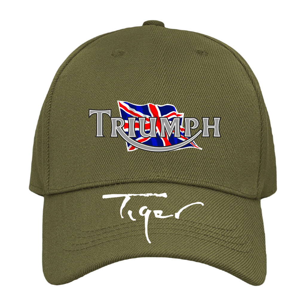 Retro Classic Vintage Triumph Tiger Motorcycle Peak Logo Biker Baseball Cap
