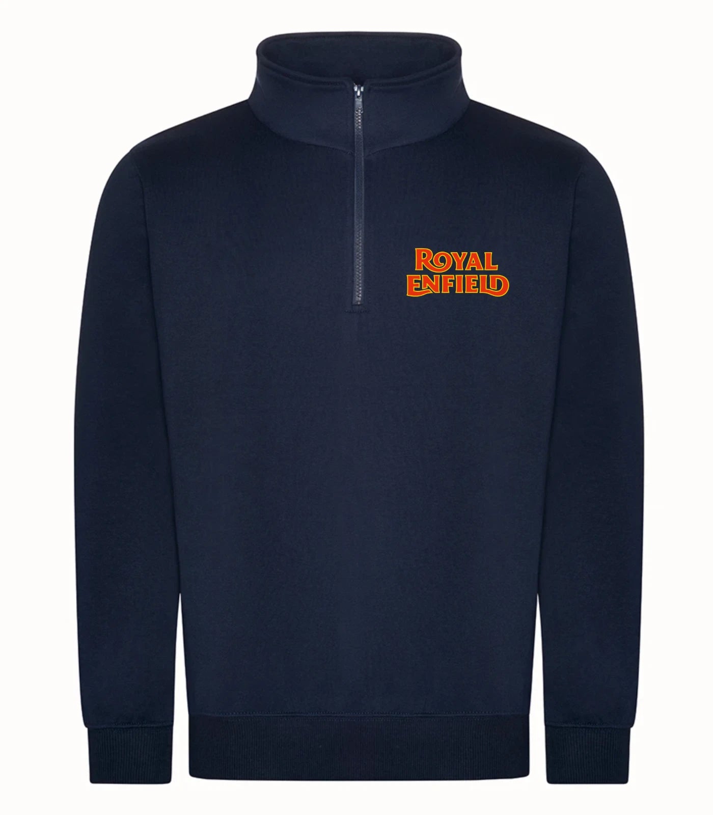 Personalised Retro Royal Enfield Motorcycle Premium Quarter Zip Sweatshirt
