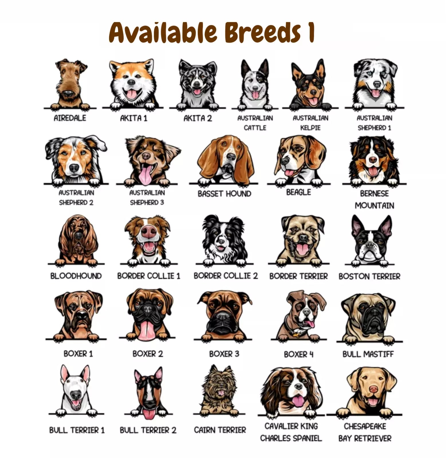 Choose from 100 Breeds  Illustration Custom Canine Dog Personalised Baseball Cap