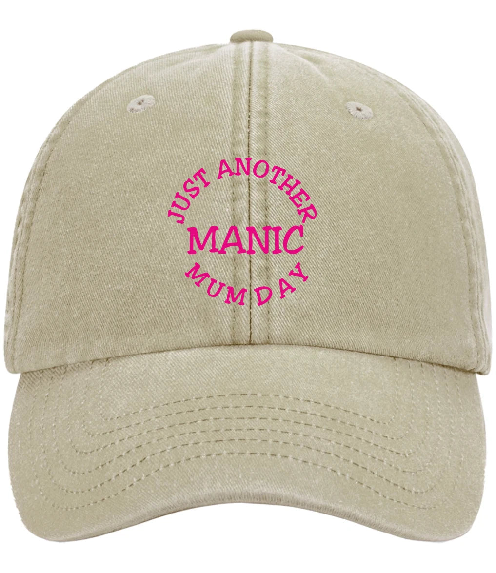 Custom Manic Mum Mothers Day Gift Premium Vintage Low Profile Baseball Cap