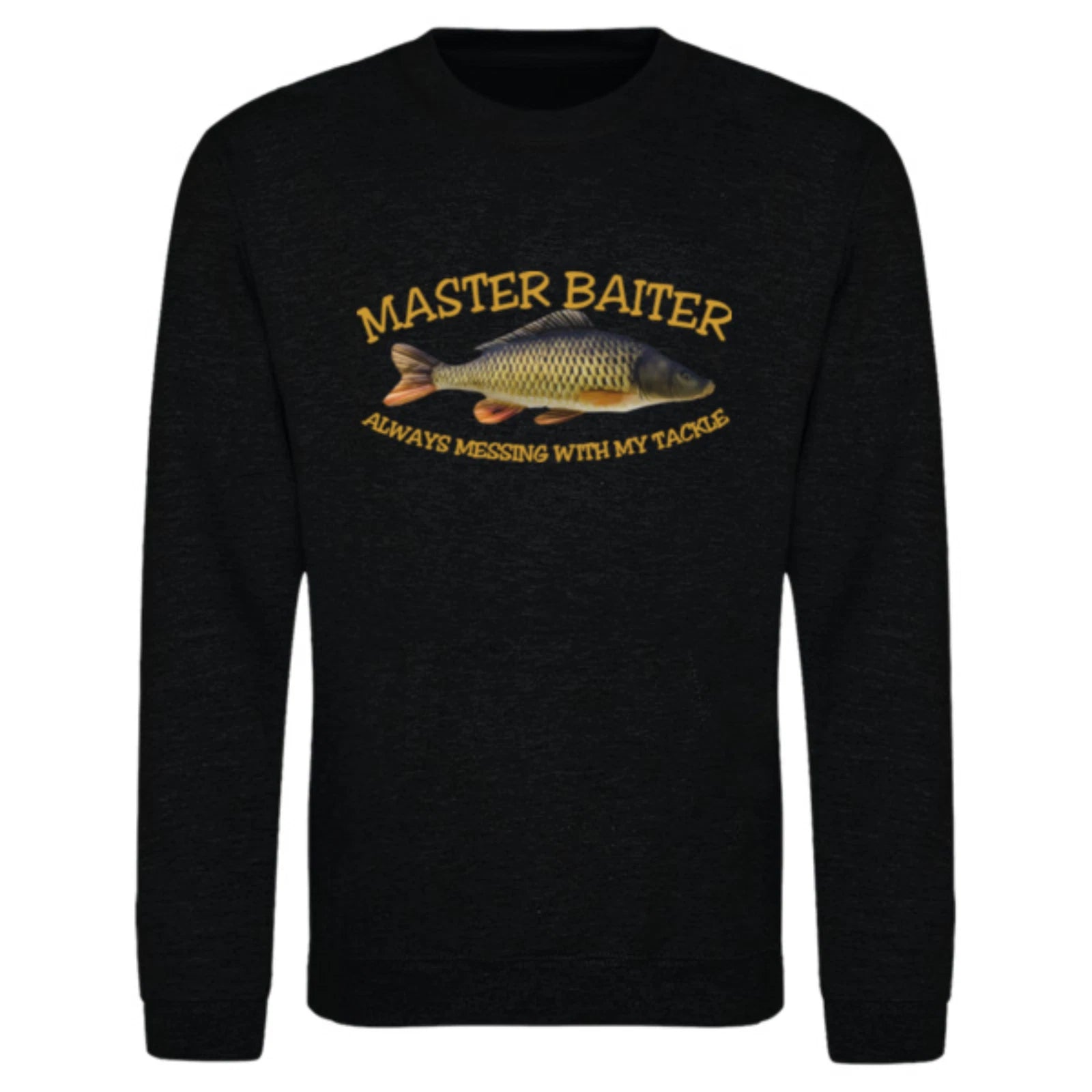 Funny Humorous Fishing Angling Master Baiter Text Premium Quality Sweatshirt