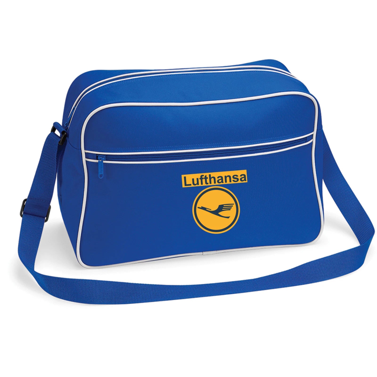 Custom Retro Vintage Design Lufthansa German  Airline Flight Travel Shoulder Bag