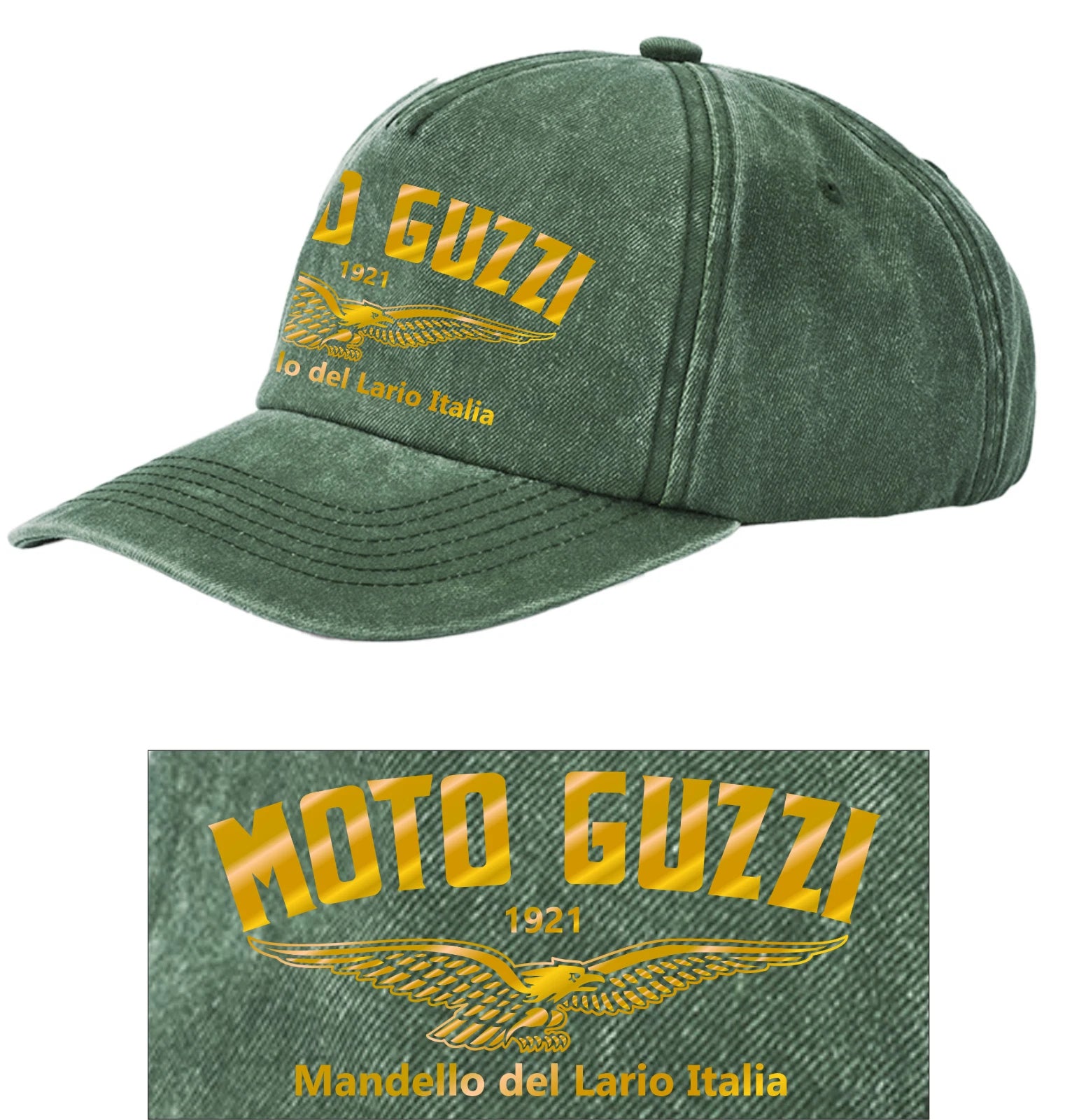 Retro Classic Moto Guzzi Motorcycle Logo Relaxed 5 Panel Vintage Baseball Cap