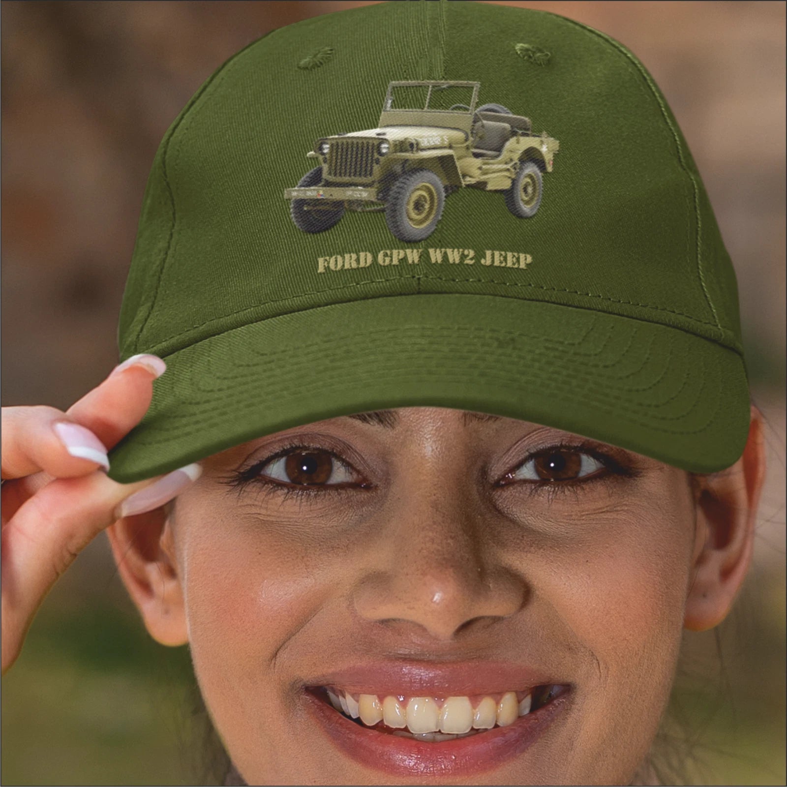 USA WW2 Ford Army Jeep Premium Quality Baseball Cap